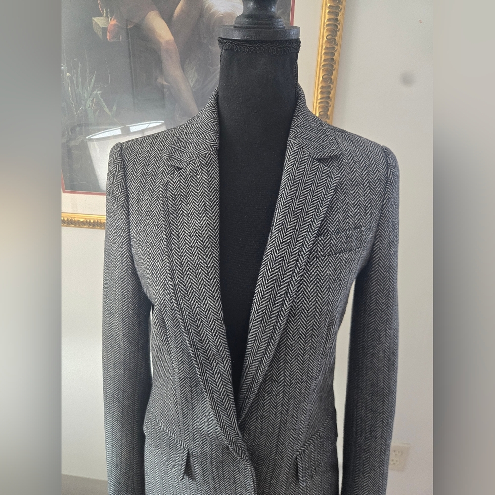 Rebecca Minkoff Herringbone Wool Blend Blazer - Picture 8 of 8